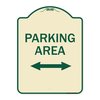 Signmission Parking Area W/ Bidirectional Arrow Heavy-Gauge Aluminum Sign, 24" x 18", TG-1824-23467 A-DES-TG-1824-23467